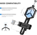 NEEWER Metal Telescope Phone Mount, 2.09"-3.54" Universal Cell Phone Mount for Spotting Scope Telescope Microscope Binocular Monocular, Fits Eyepiece with Diameter 1.02"-2.05"
