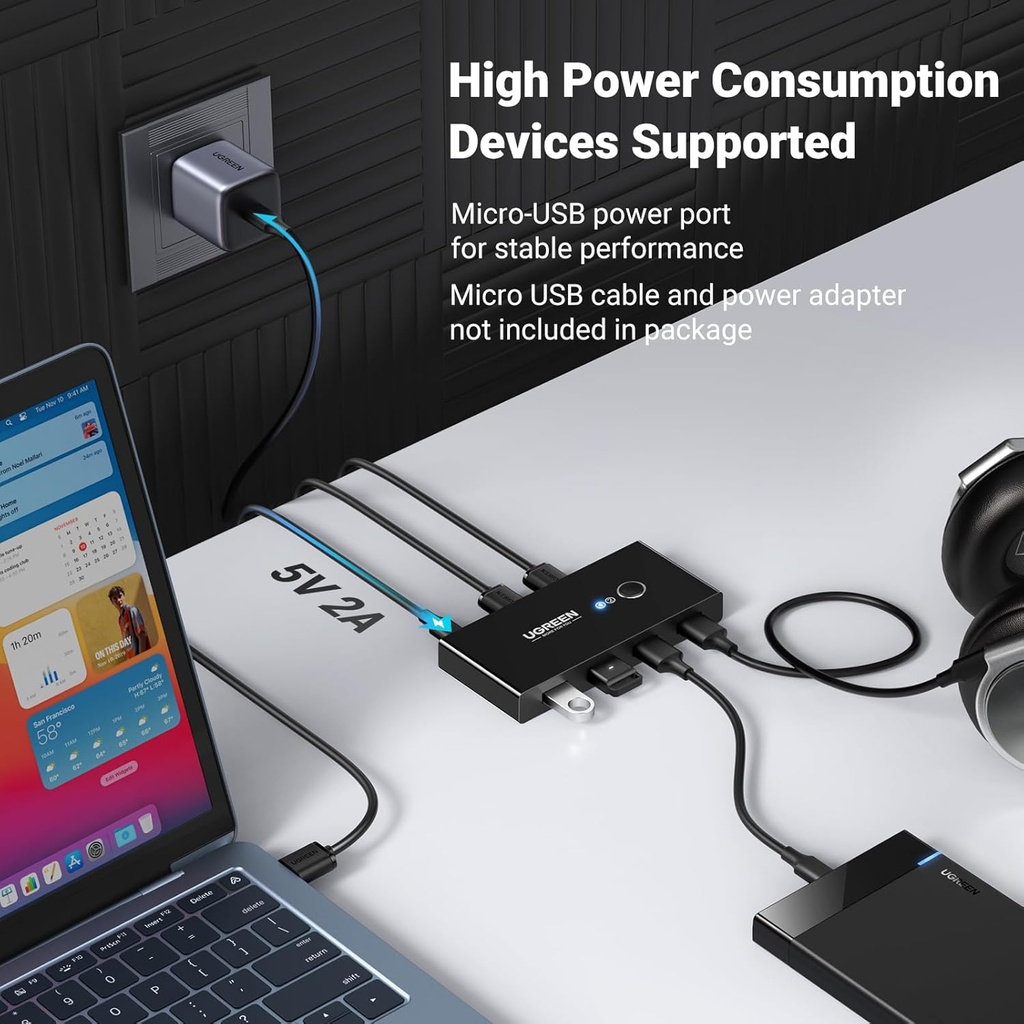 UGREEN 30768 - 2 In 4 Out USB 3.0 Sharing Switch Box