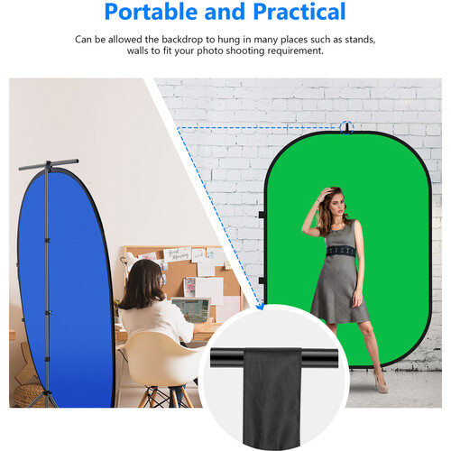 Neewer Collapsible Reversible Background 150X200CM Blue &Green