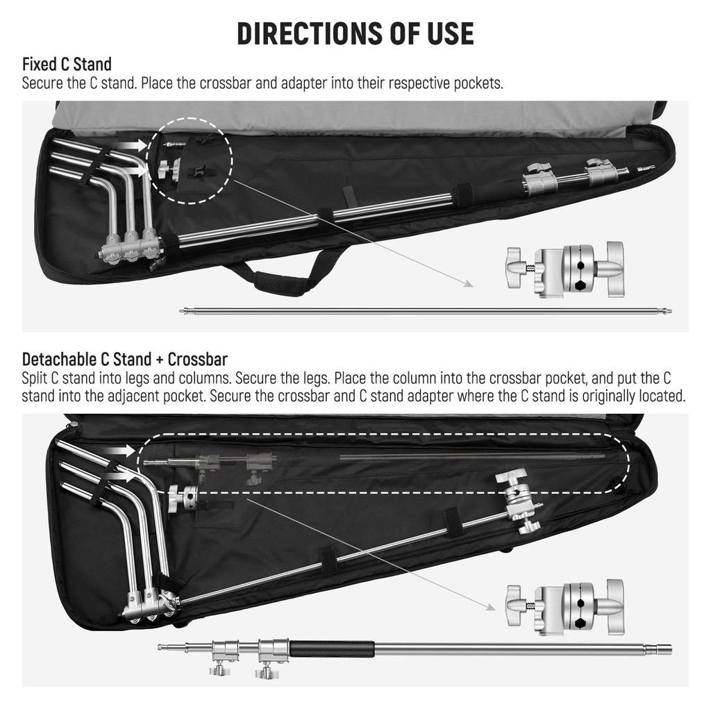 NEEWER NB-05 C-stand Carrying Bag for Two C Stands (168 x 55 x 15cm) 10103958