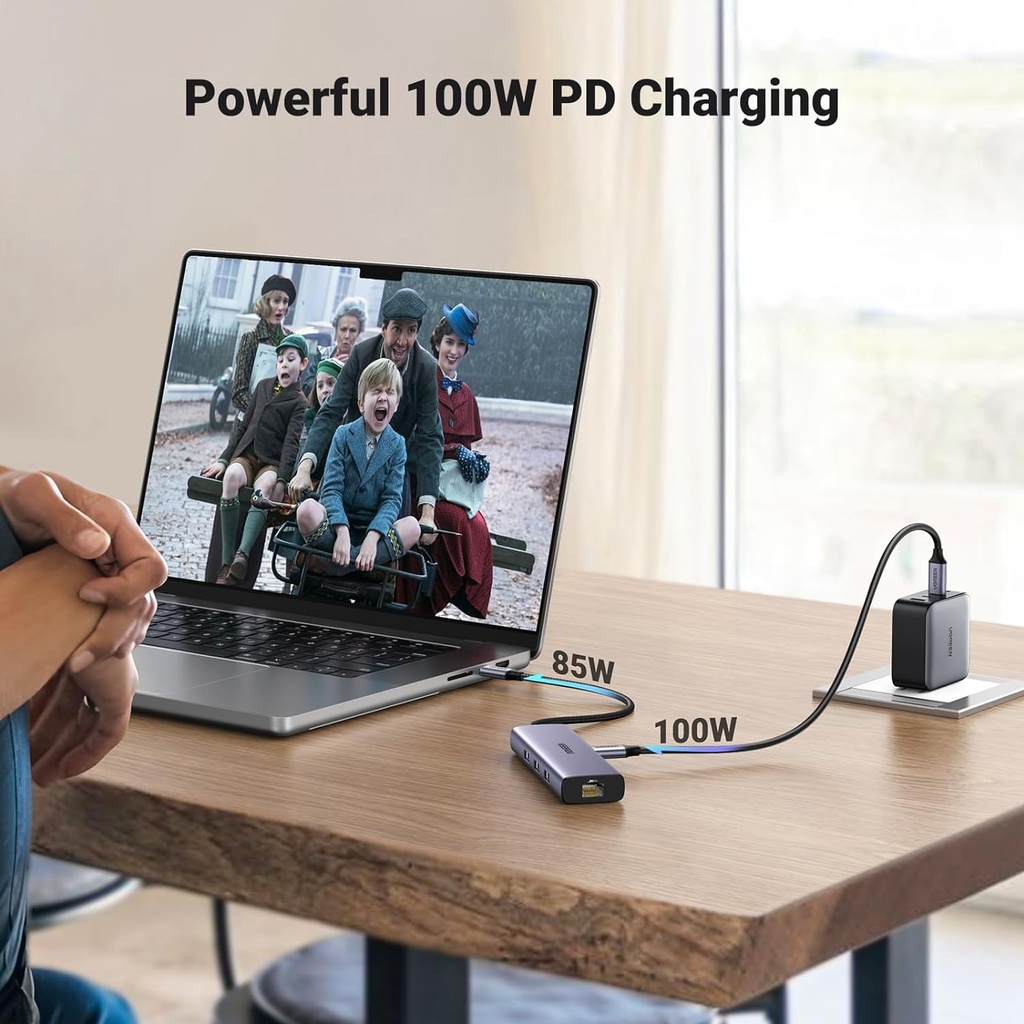 UGREEN 15598 - 6 in 1 USB C Hub Gigabit Ethernet Adapter with 4K HDMI, 100W PD Charging, USB A Data Ports