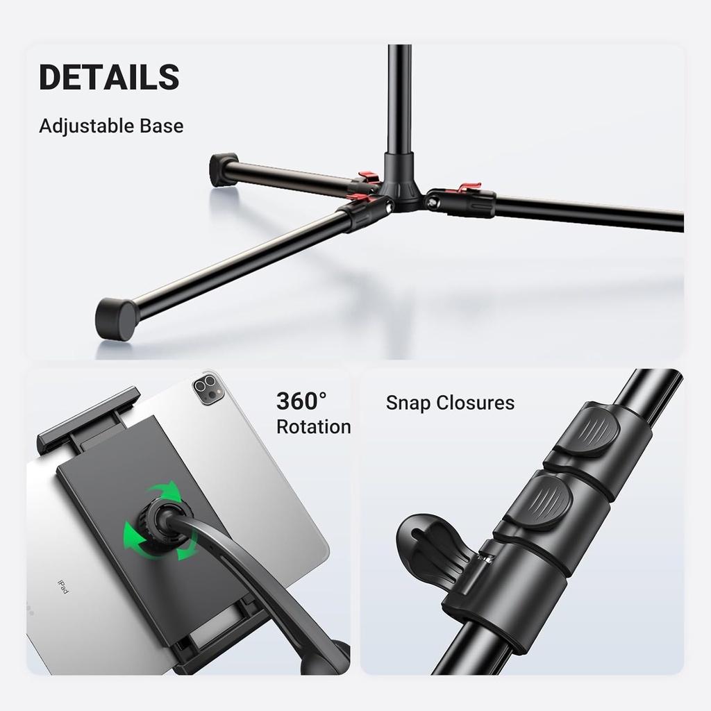 UGREEN 15647 - Tablet Tripod Stand Floor Holder Mount 68-Inch Height Adjustable