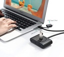 UGREEN 40850 - 2-in-1 4-Port USB 3.0 to USB-C and USB-A with 5Gbps Data Speed and OTG Function Compatible (1M) - Black