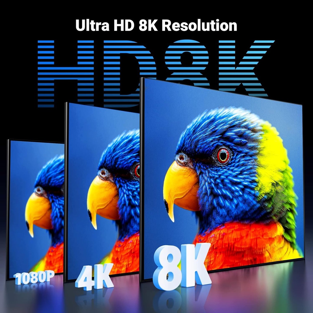UGREEN 80403 - 8K HDMI Cable 2.1 6.6FT, 48Gbps Ultra High Speed Braided HDMI Cord 10K 8K@60Hz 4K@240Hz, eARC HDR10