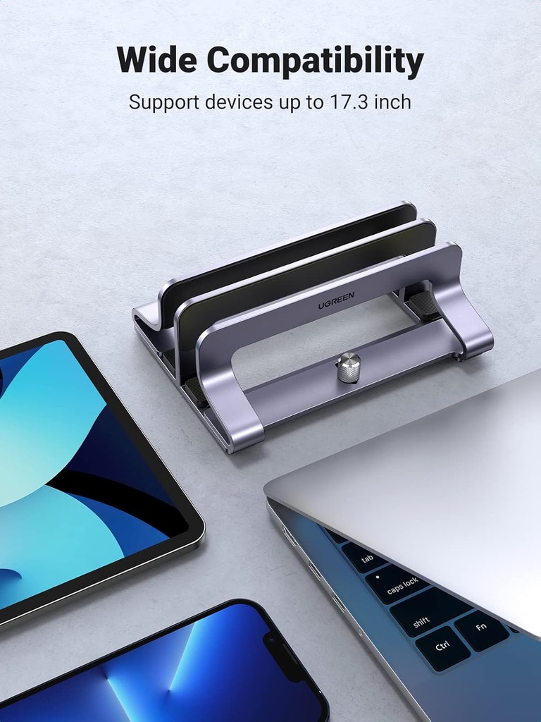 UGREEN 60643 Vertical Laptop Stand Holder Desk Dual Aluminum Dock
