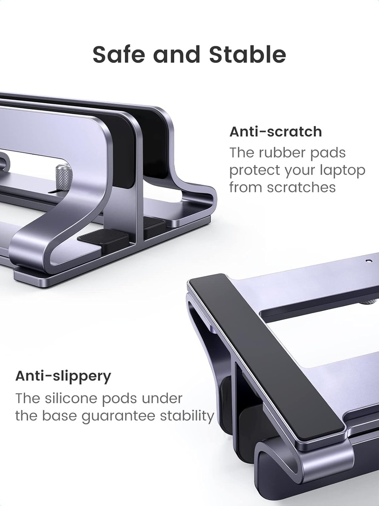 UGREEN 60643 Vertical Laptop Stand Holder Desk Dual Aluminum Dock