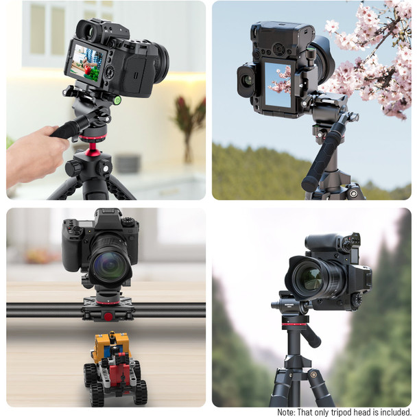 Neewer GM26 Metal Vertical Fluid Tripod Head (Black/Red) 10102673