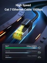 UGREEN 30791 - Cat 7 Ethernet Cable Braided Pure Copper 10m (Black)