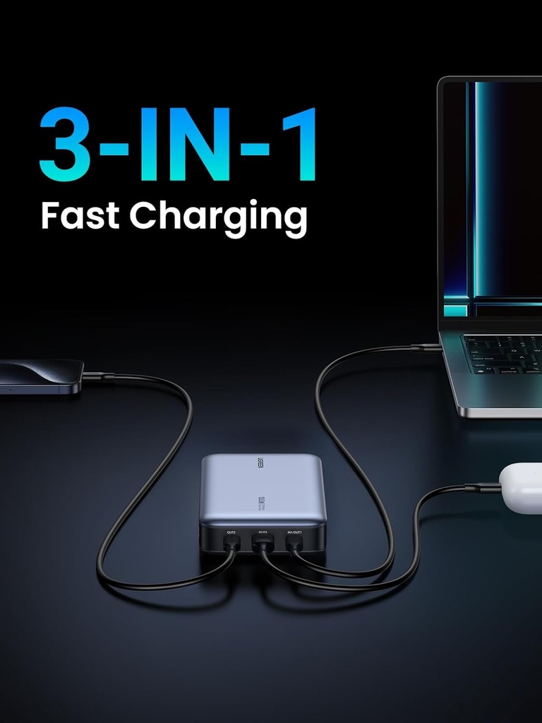 UGREEN 25188 - 20000mAh 100W Power Bank, Nexode Portable Charger USB C 3-Port PD Fast Charging Battery Pack Digital Display
