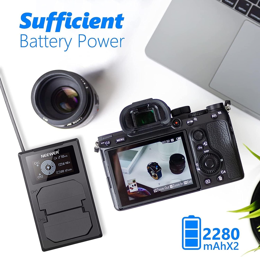 NEEWER Upgraded NP-FZ100 Sony Replacement Battery Charger Set 10103232