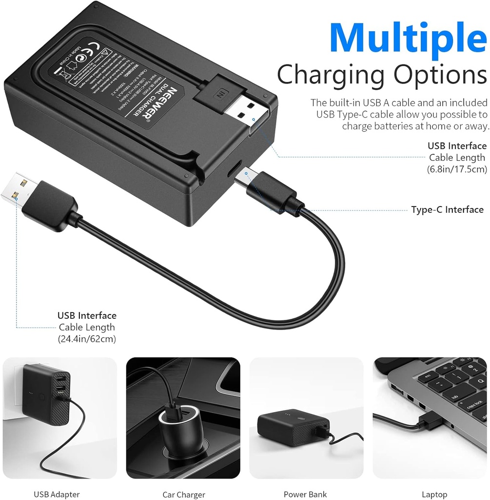 NEEWER Upgraded NP-FZ100 Sony Replacement Battery Charger Set 10103232