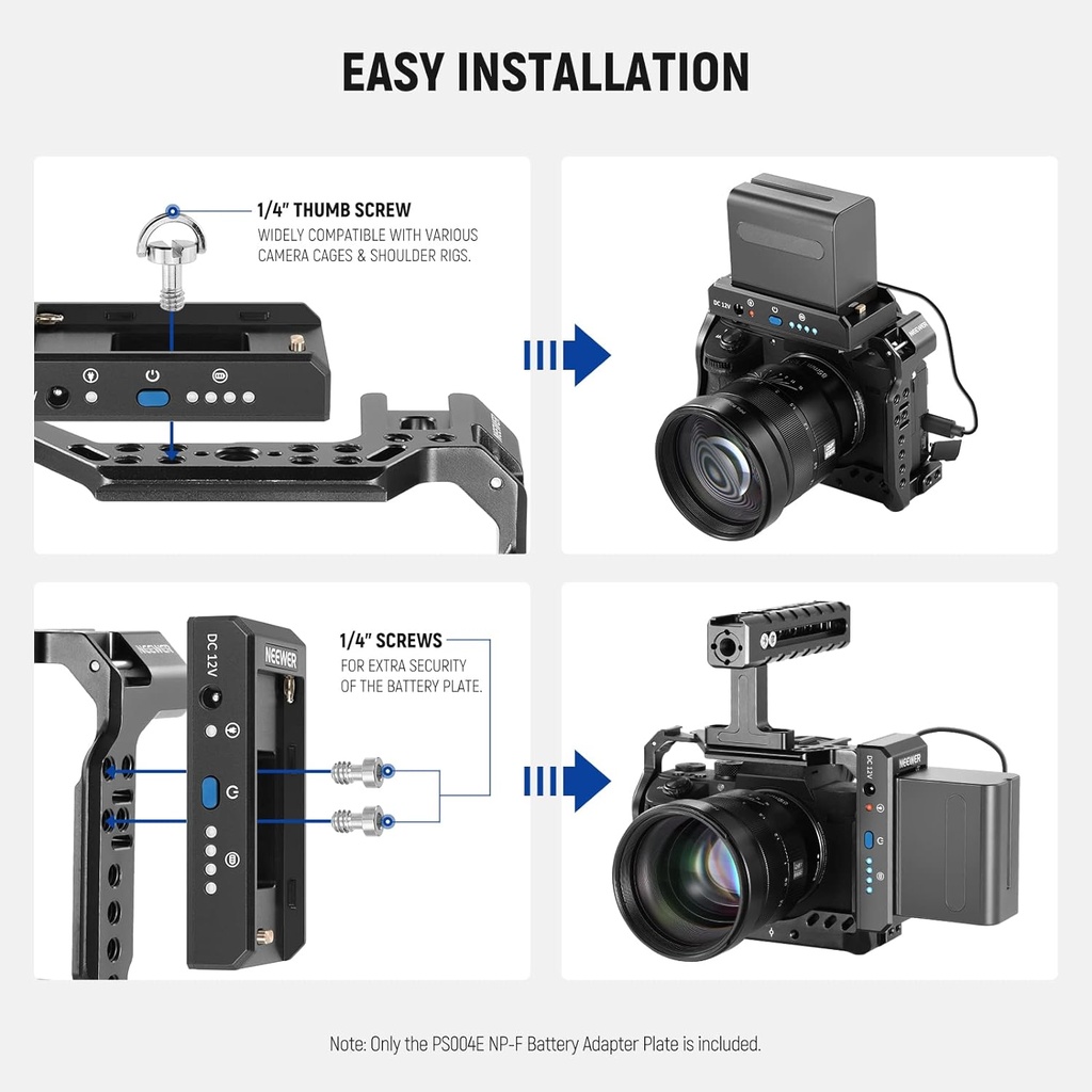 NEEWER NP-F Battery Adapter Plate for DSLR & Mirrorless Cameras, with LED Power Indicators 10101620
