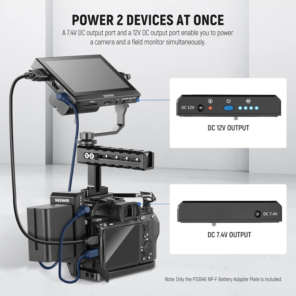 NEEWER NP-F Battery Adapter Plate for DSLR & Mirrorless Cameras, with LED Power Indicators 10101620