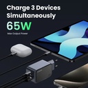 UGREEN Nexode 65W USB C GaN Charger-3 Ports Wall Charger
