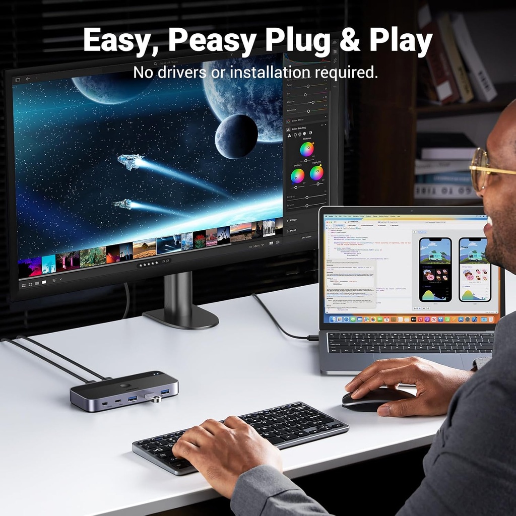 UGREEN 15705 - USB 3.0 Switch 2 Computers Sharing USB C & A Devices