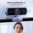 UGREEN 15728 - 1080P Webcam with Microphone, Full HD USB Web Camera, Adjustable FOV, Noise-Canceling, Plug and Play