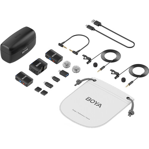 BOYA BOYAMIC 2-Person Wireless Microphone System for Cameras and Mobile Devices (2.4 GHz)
