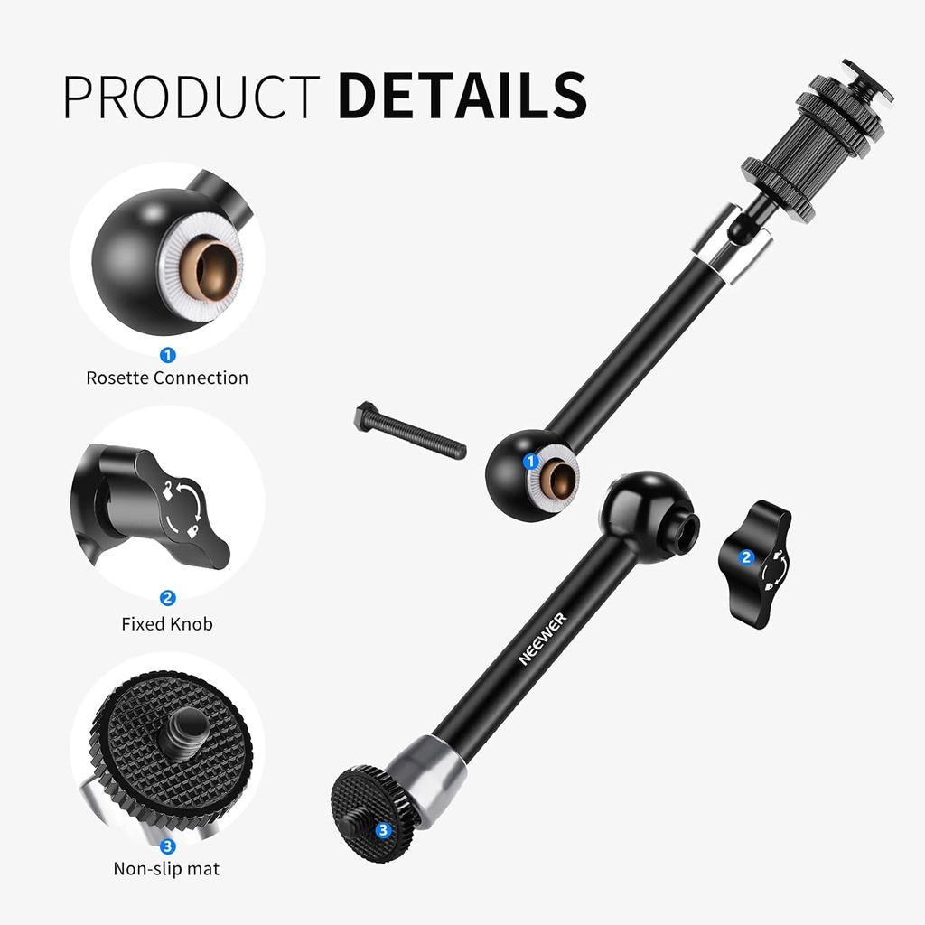 NEEWER Upgraded Super Clamp and 11" Adjustable Friction Power Articulating Magic Arm 10100296