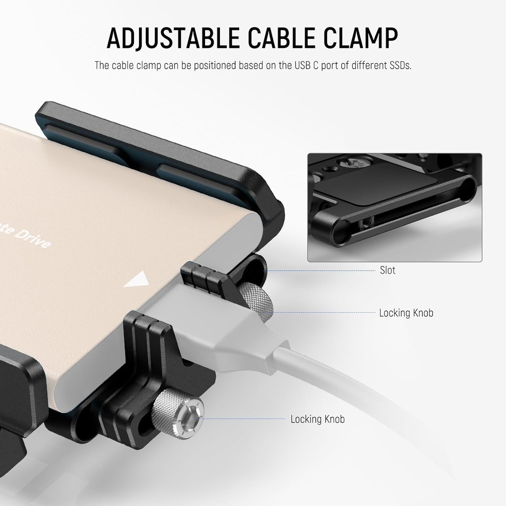 NEEWER Mount Bracket SSD Holder with Cold Shoe Cable Clamp