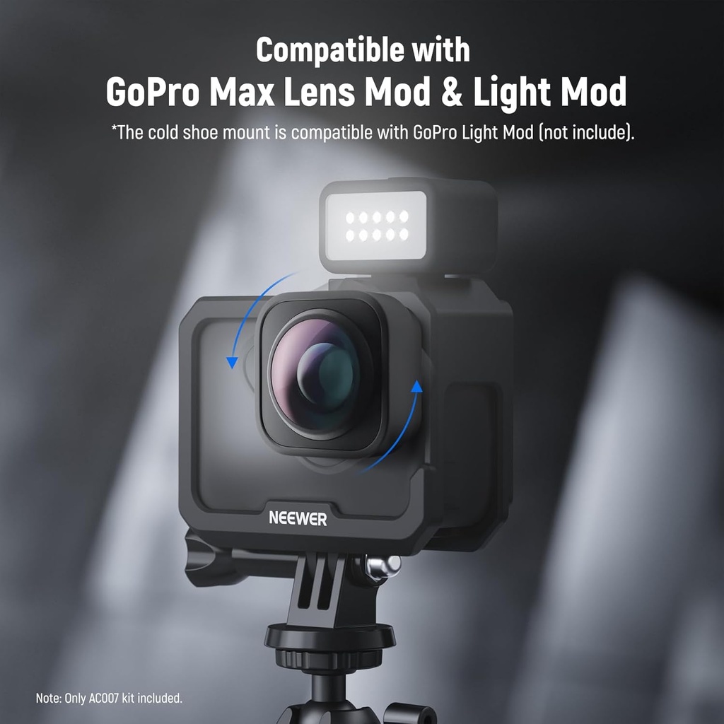 Neewer Video Rig Cage Compatible with GoPro Hero 13 12 11 10 9 Light Mod Max Lens Mod