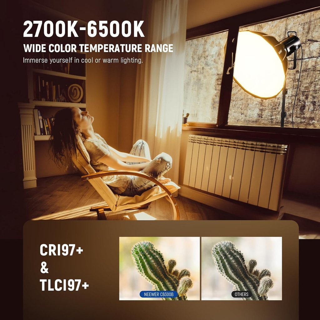 NEEWER CB300B 320W LED Video Light with 2.4G/APP Remote Control 10103256