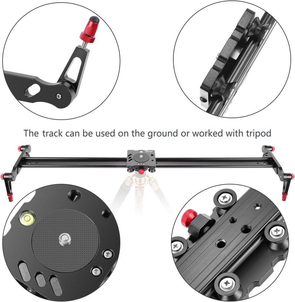 Neewer Aluminum Alloy Camera Track Slider Video Stabilizer Rail with 4 Bearings for DSLR Camera DV Video Camcorder Film Photography, Loads up to 17.5 pounds/8 kilograms (120cm) (10089698)