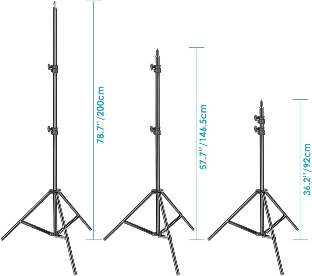 Neewer Photography Light Stand ST-200, 3-6.6ft/92-200cm Adjustable Sturdy Tripod Stand for Reflectors, Softboxes, Lights, Umbrellas, Load Capacity: 17.6lb/8kg(10090346)