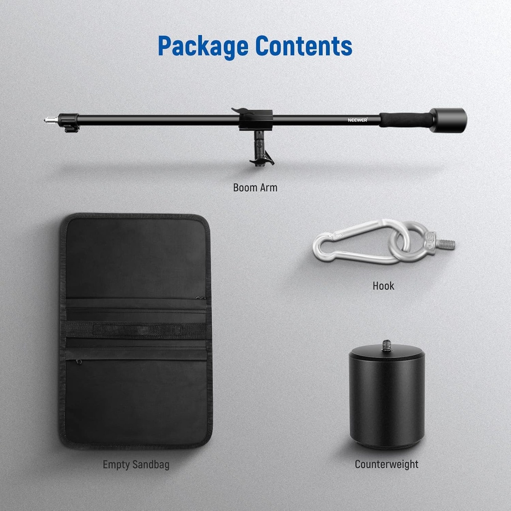NEEWER Tripod Boom Arm 90 to 156cm with 1.5kg Counterweight and Sandbag 10101279