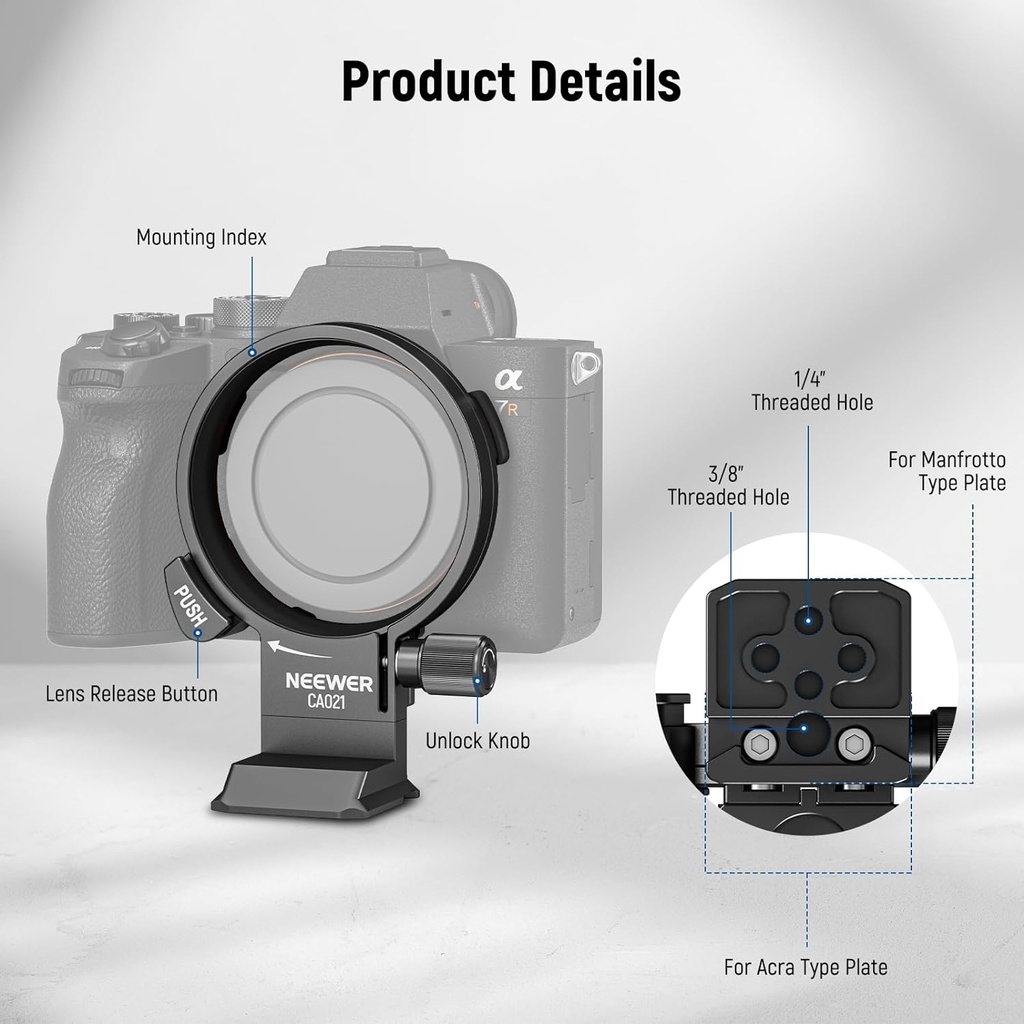 Neewer Rotatable Collar Mount Plate for Sony Alpha 7R IV 7R V 7 IV 7S III 10102474