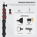 NEEWER 230cm Boom Pole Stand, Portable Telescopic Aluminum Handheld Light Stand 10102212