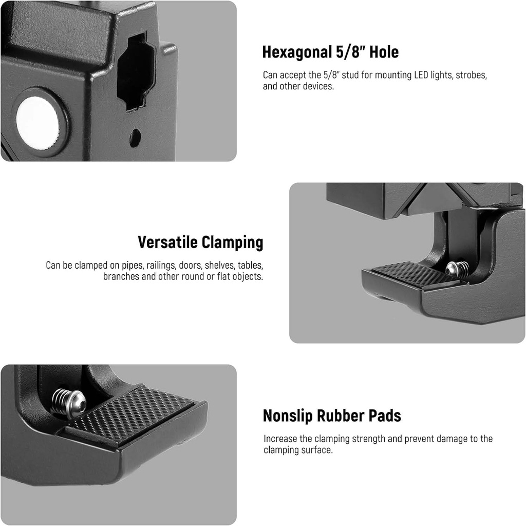 NEEWER Super Clamp with 5/8" Stud, Spring Lock 10102899