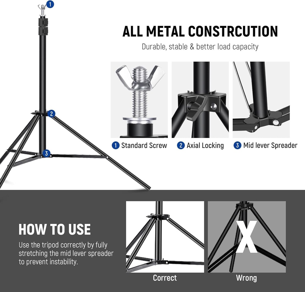 Neewer 2 Pack Photo Studio Chroma Backdrop Support System 90101114