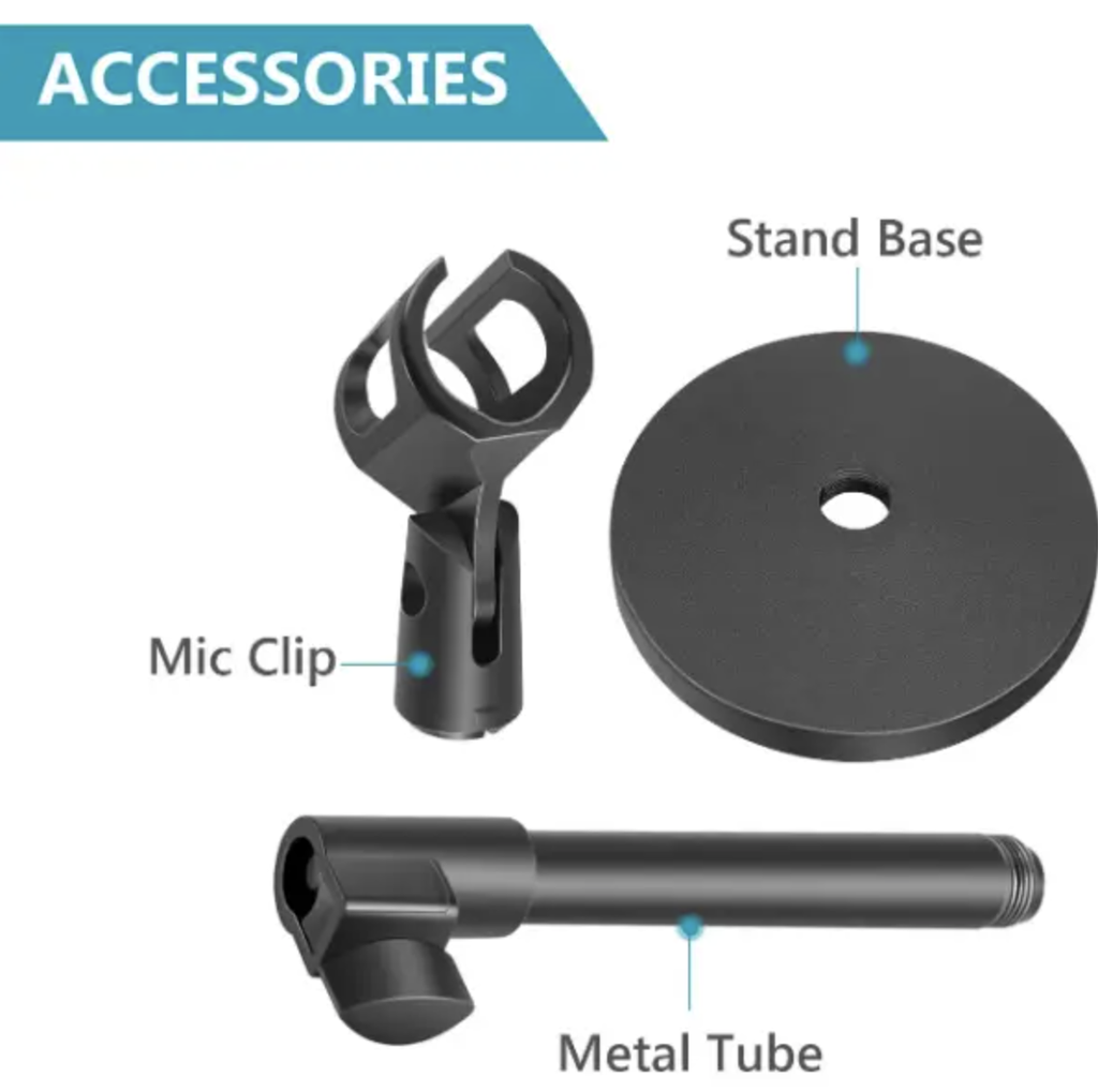 NEEWER Stable Desktop Mic Stand with Black Iron Base 21000018