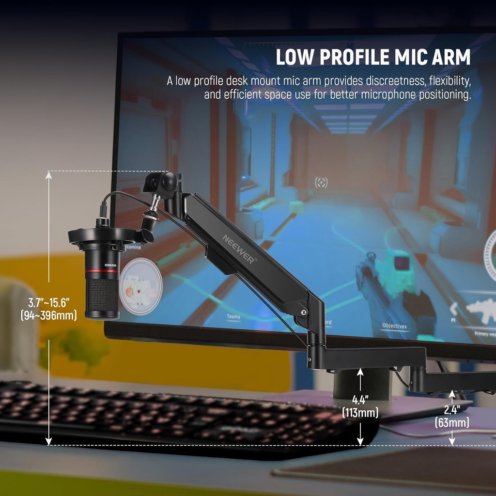 Neewer Low Profile Mic Arm Desk Mount Microphone Stand  21000051