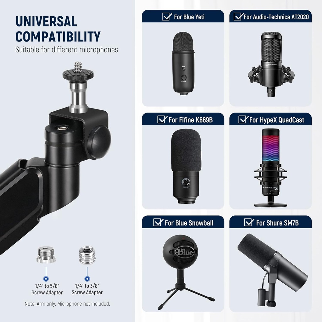Neewer Low Profile Mic Arm Desk Mount Microphone Stand  21000051
