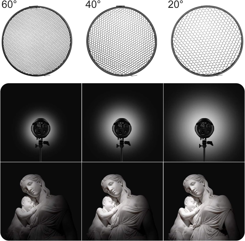 Neewer Standard Reflector 7 inches Soft Diffuser with 20/40/60 Degree Honeycomb Grid 10096050