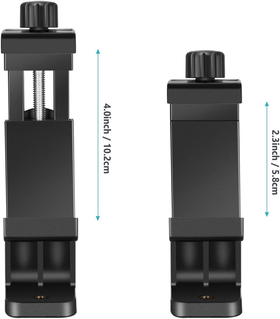 Neewer Smartphone Holder Vertical Bracket with 1/4-inch Tripod Mount - Phone Clip Tripod Adapter Compatible with 13/13 Pro/13 Pro Max/13 Mini/12/11 Pro Max/X/XR, Galaxy S20+/S20, Huawei P40 Pro, etc.(10091433)