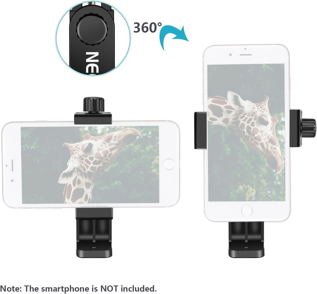 Neewer Smartphone Holder Vertical Bracket with 1/4-inch Tripod Mount - Phone Clip Tripod Adapter Compatible with 13/13 Pro/13 Pro Max/13 Mini/12/11 Pro Max/X/XR, Galaxy S20+/S20, Huawei P40 Pro, etc.(10091433)