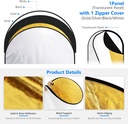 NEEWER 60x90cm Light Reflectors for Photography, Portable 5 in 1  88008128