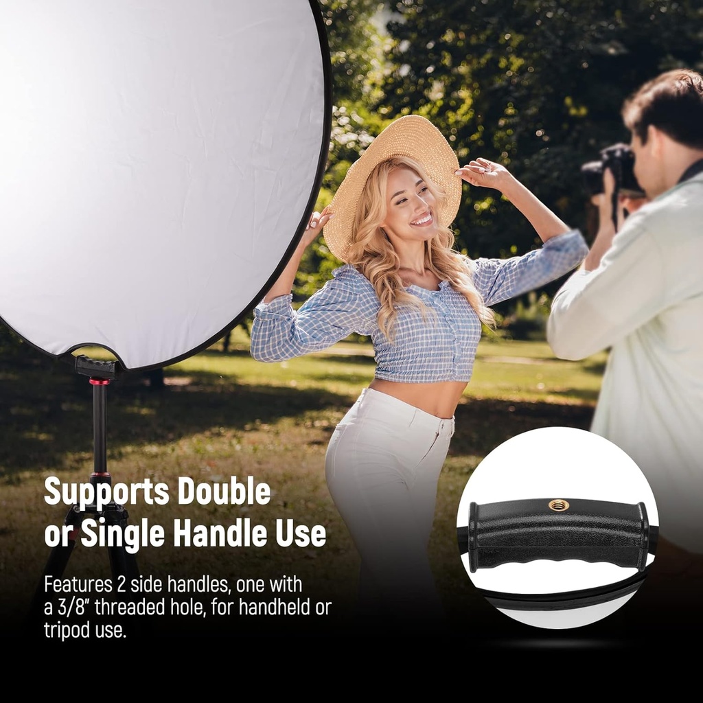 NEEWER 110cm Light Reflector with Handle Grip with 3/8" Thread, 5 in 1 10102088