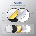 NEEWER 110cm Light Reflector with Handle Grip with 3/8" Thread, 5 in 1 10102088