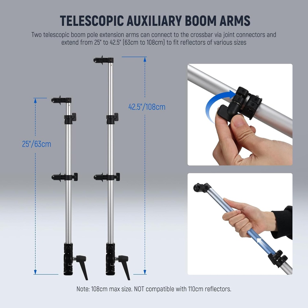 Neewer Triple Reflector Holder for Photography Stand, 108cm 10103284