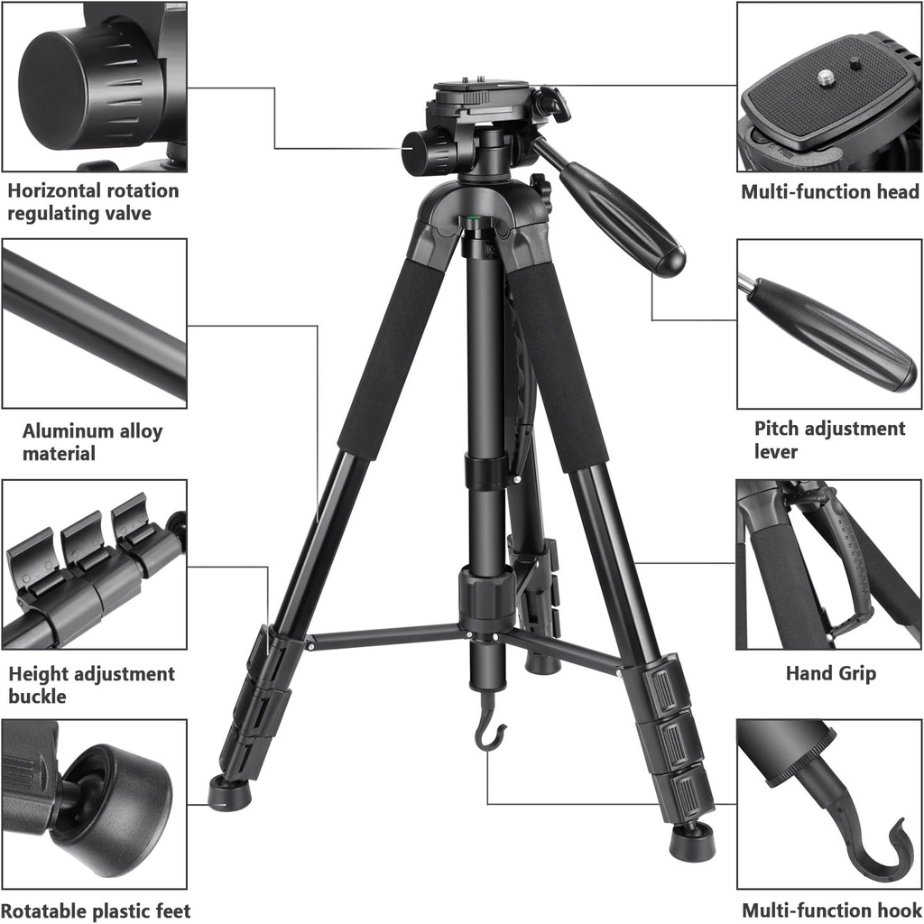 Neewer Portable Aluminum Alloy Camera 2-in-1 Tripod Monopod 10089015