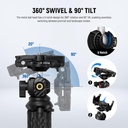 NEEWER Flexible Tripod with Remote, Mini Camera Phone Tripod Stand with Hidden Phone Holder & Action Camera Adapter 10103984