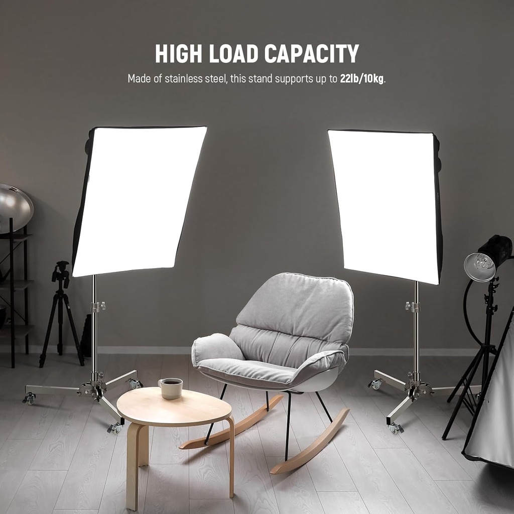 NEEWER Heavy Duty Light Stand with Casters, Max Height 98cm 10103529