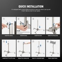 NEEWER Heavy Duty Light Stand with Casters, Max Height 98cm 10103529