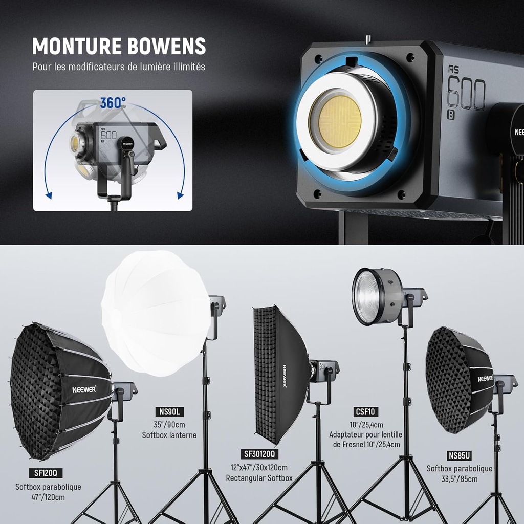NEEWER AS600B 600W Output COB LED Continuous Video Light 10104275