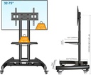 NB North Bayou Mobile TV Cart Rooling TV Stand with Wheels  AVA1500-60-1P (Black) for 32" to 75"