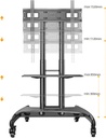 NB North Bayou Mobile TV Cart Rooling TV Stand with Wheels  AVA1500-60-1P (Black) for 32" to 75"