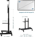 NB North Bayou Mobile TV Cart Rooling TV Stand with Wheels AVA1800-70-1P (Black) for 55" to 86"